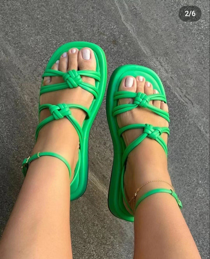 Damen Sandalen mit innovativem Knoten-Design und rutschfester Sohle Drune