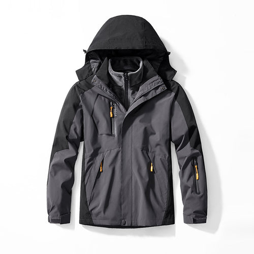 Herren Drei-in-eins Outdoor-Softshelljacke mit abnehmbarer Fleece-Innenjacke und Kapuze Drune