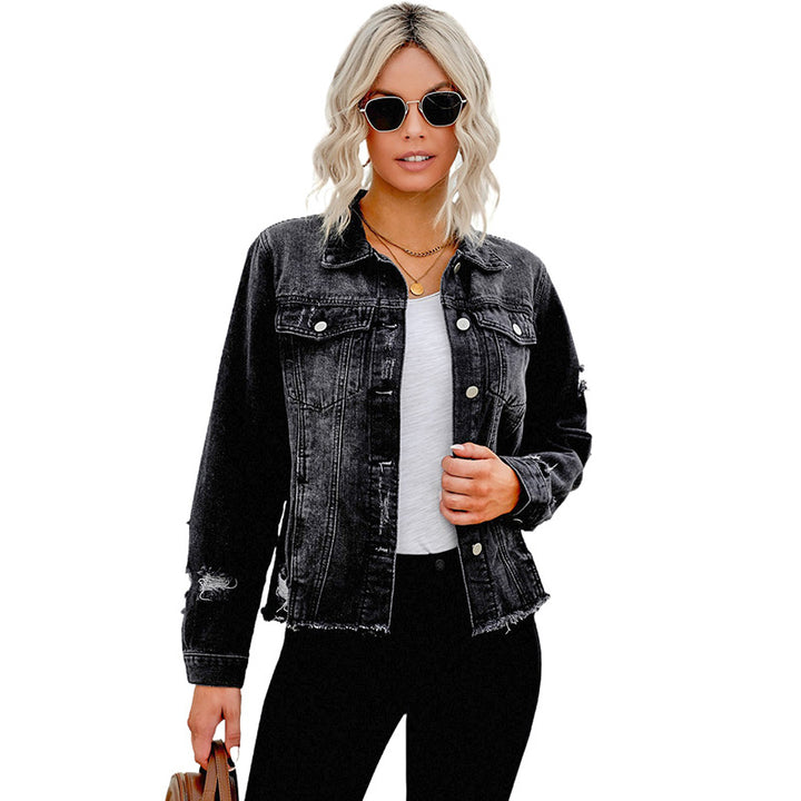 Damen Denim-Jacke mit lässigem Schnitt und funktionalen Taschen Drune