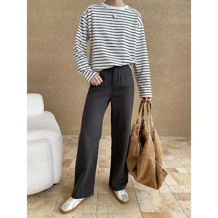 Damen lässige Weite Jeans im Urbanen Stil Drune