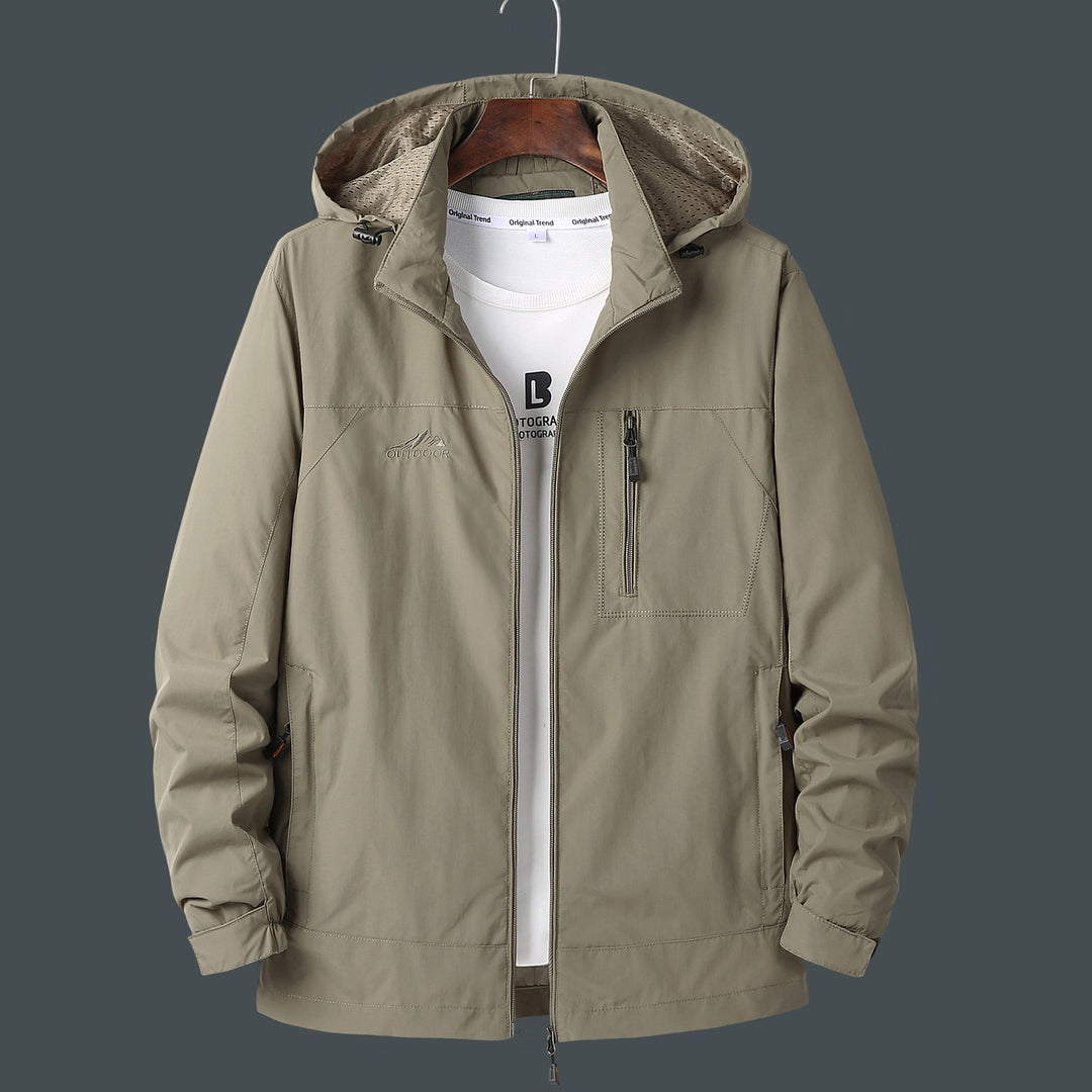 Herren Technische Outdoorjacke mit verstellbarer Kapuze Drune