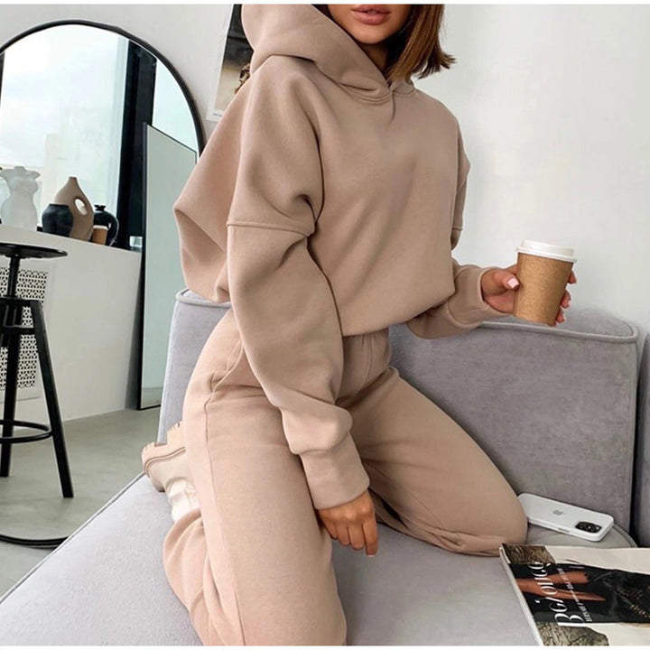 Damen entspannendes Hoodie und Jogginghose-Set Drune