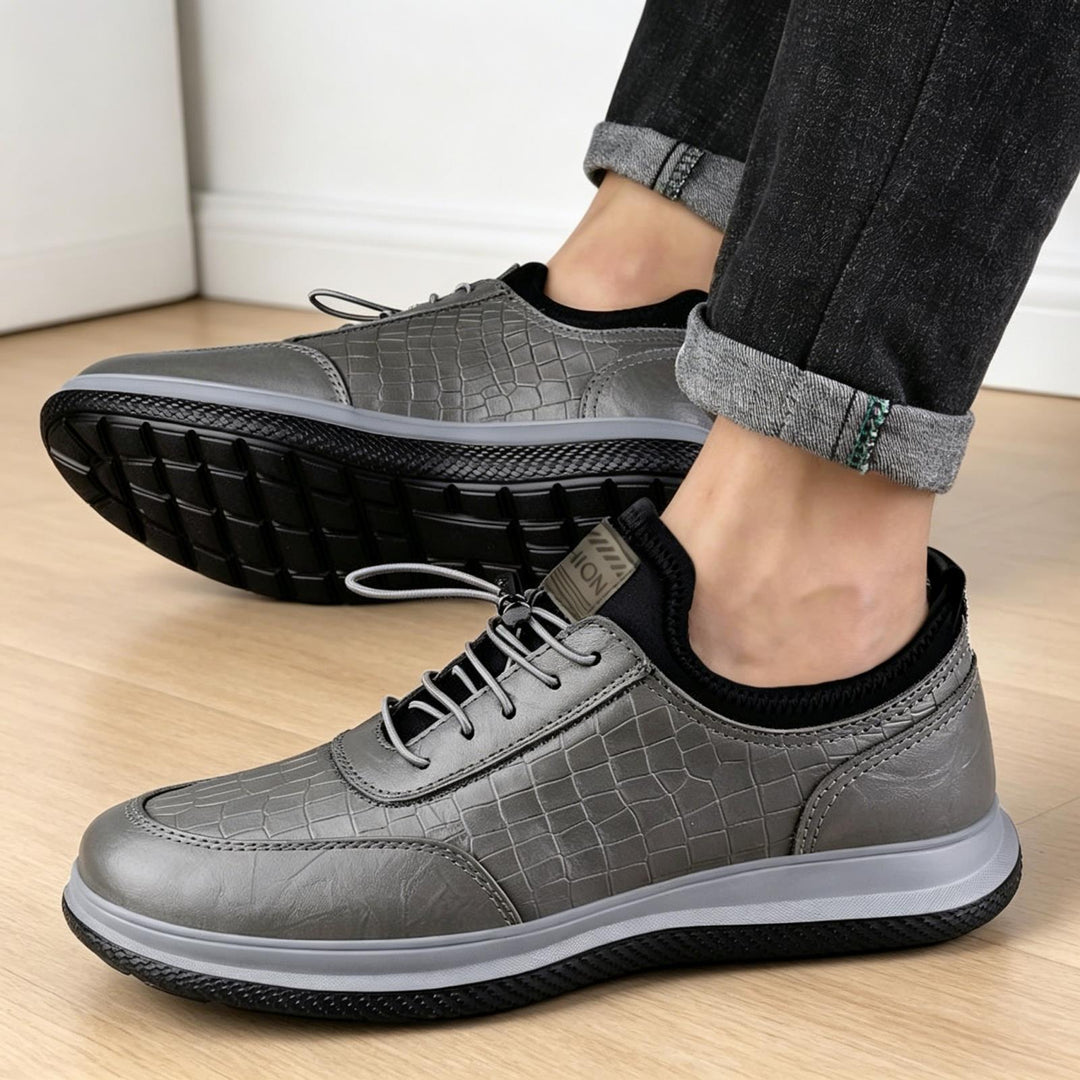 Herren Elegante Sneakers aus Kunstleder mit Kroko-Optik Drune