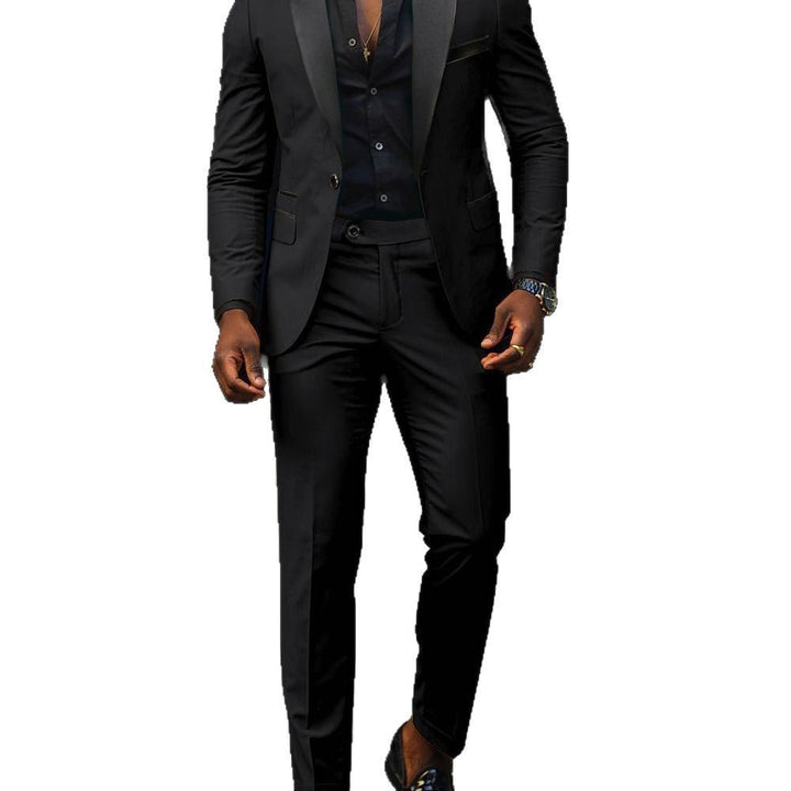 Herren Eleganter Slim-Fit Smokinganzug mit Schalkragen und taillierter Silhouette Drune