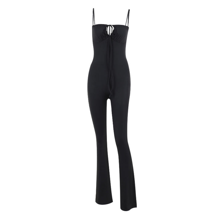 Damen Figurbetonter Jumpsuit mit raffinierter Schnürung Drune