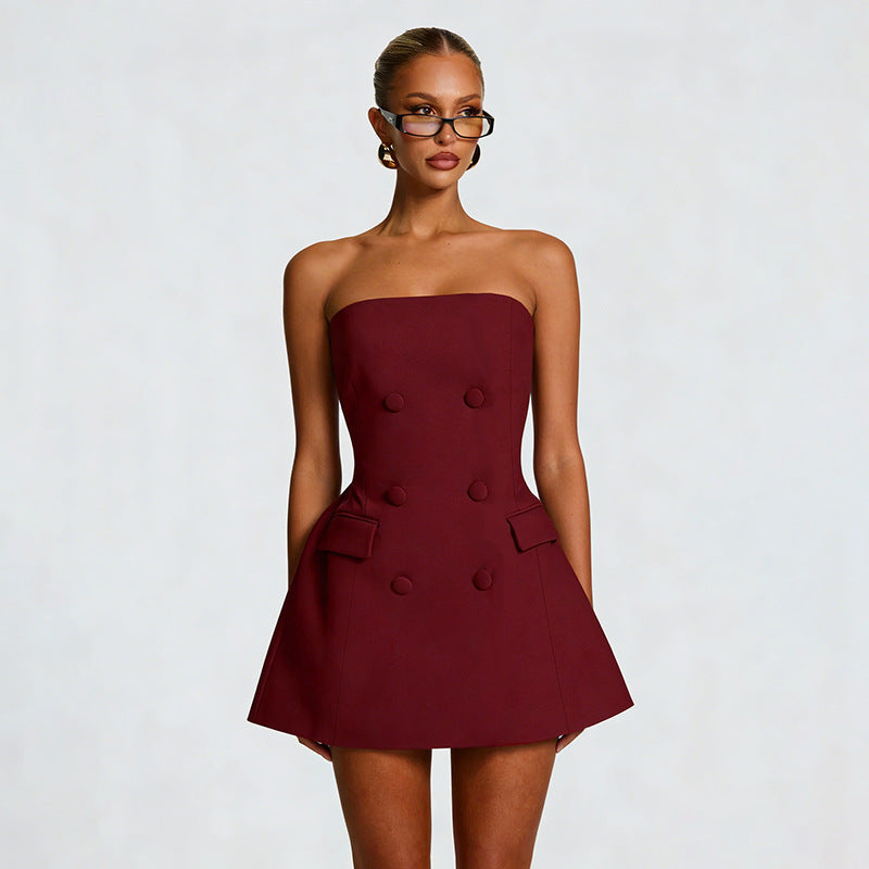 Damen Elegantes Abendkleid mit Off-Shoulder-Design und Fließendem Cape Drune