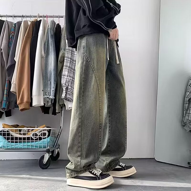 Damen weit geschnittene Denim-Hose mit lässigem Schnitt Drune