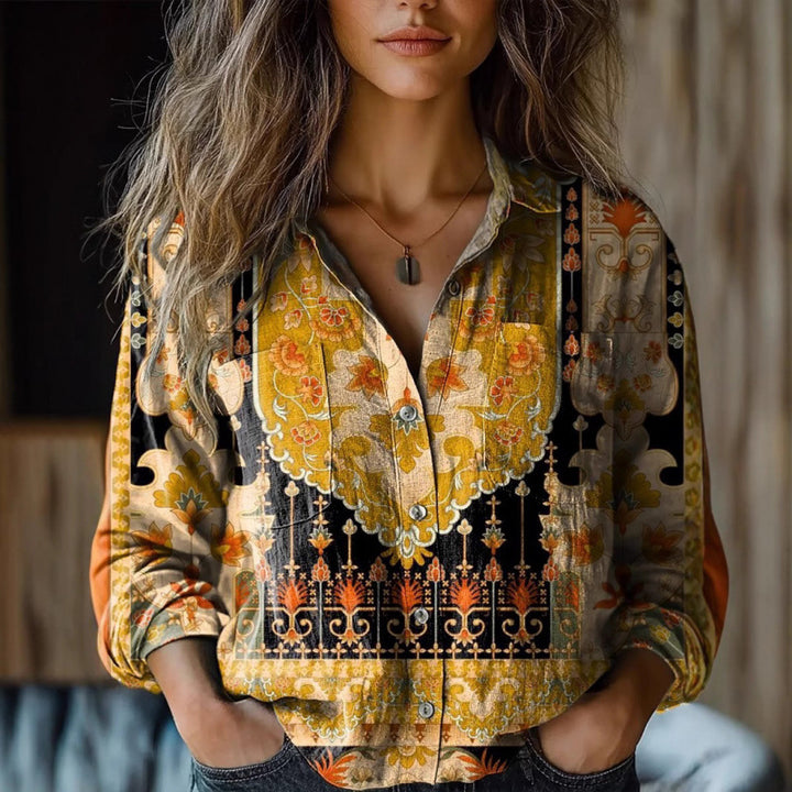 Damen Modische Bluse mit Paisleymuster Drune