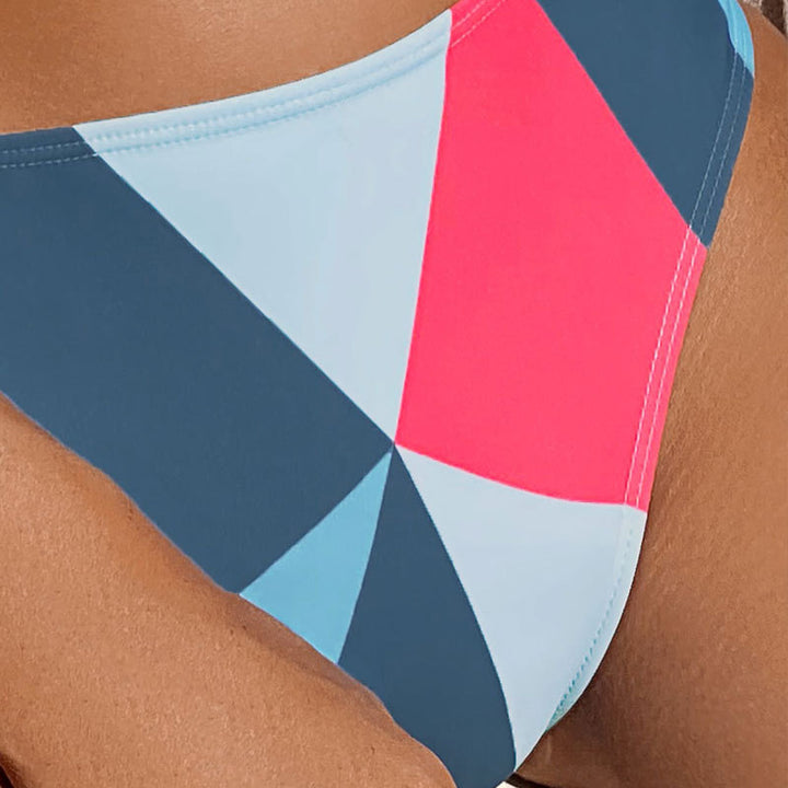 Damen Sport-Bikini-Set mit geometrischem Muster und sportlichem Schnitt Drune