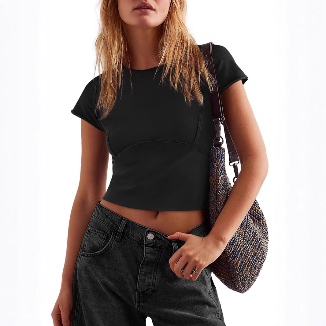 Damen Crop-Top mit figurbetonendem Schnitt und sportlichem Design Drune