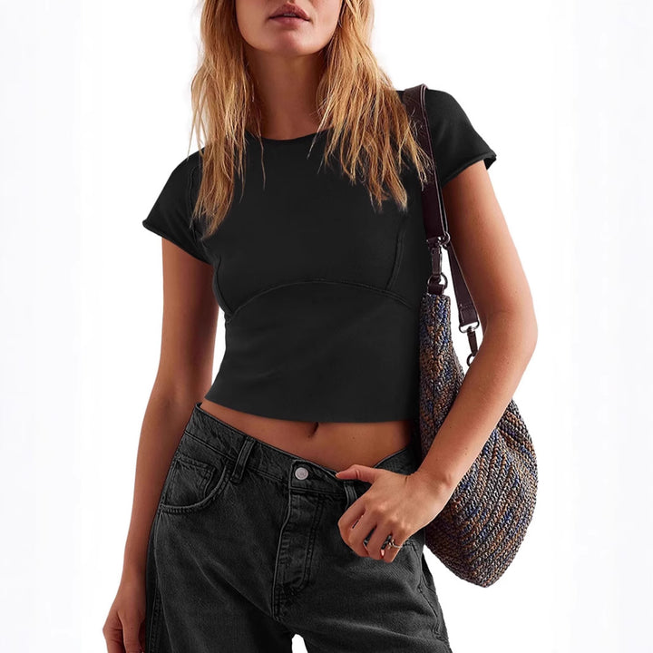 Damen Crop-Top mit figurbetonendem Schnitt und sportlichem Design Drune