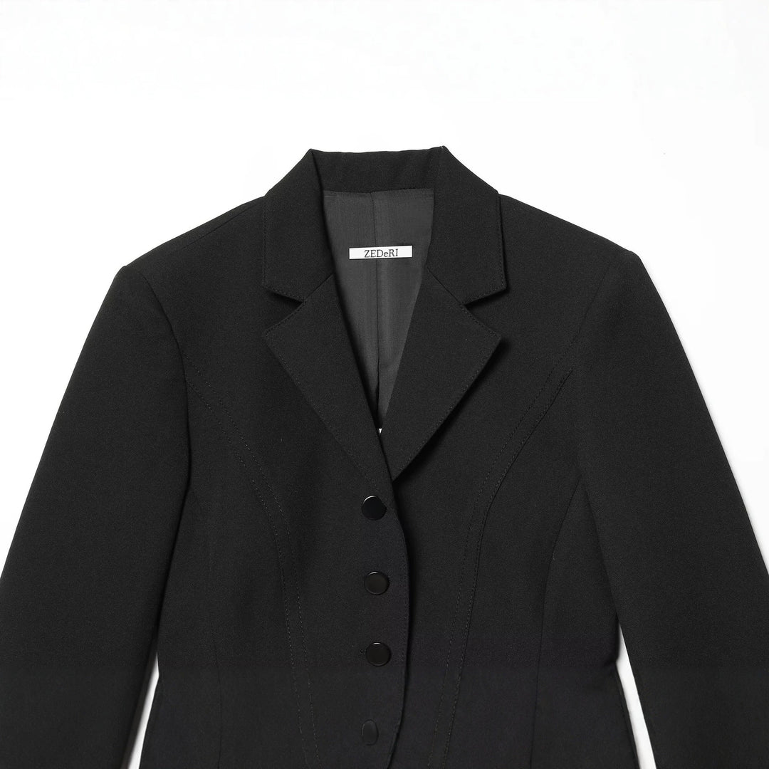 Damen Taillierter Blazer mit Korsettnähten und figurformender Taille Drune