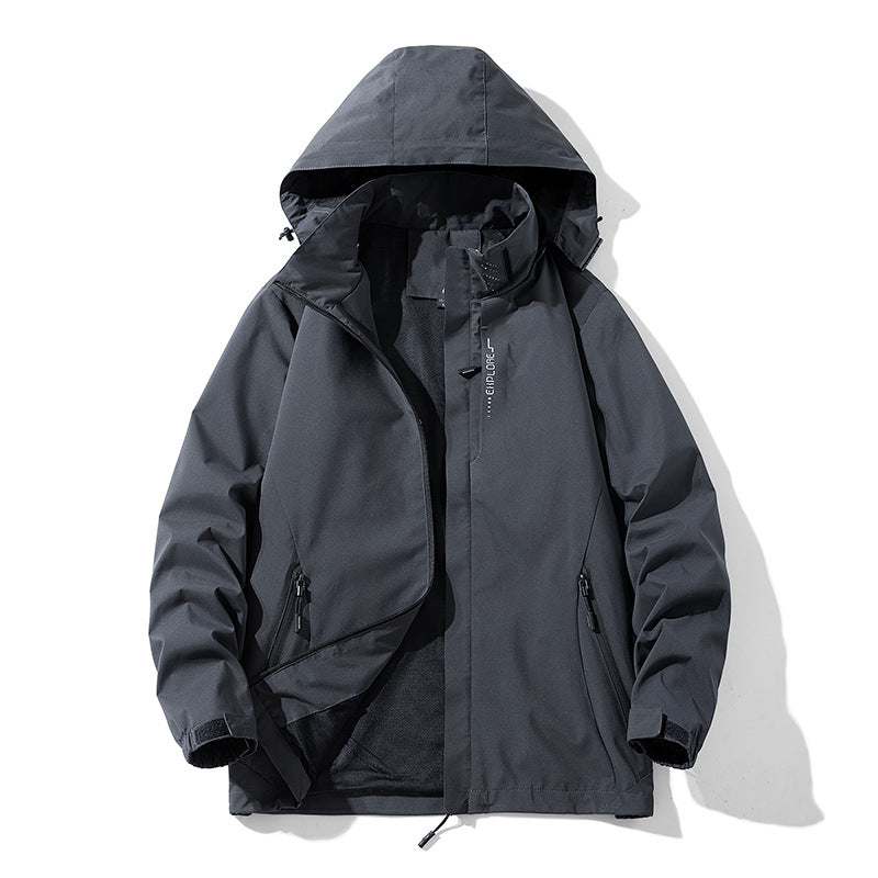 Damen wasserdichte Outdoorjacke mit atmungsaktivem Meshfutter, Reißverschlusstaschen und Klettmanschetten Drune