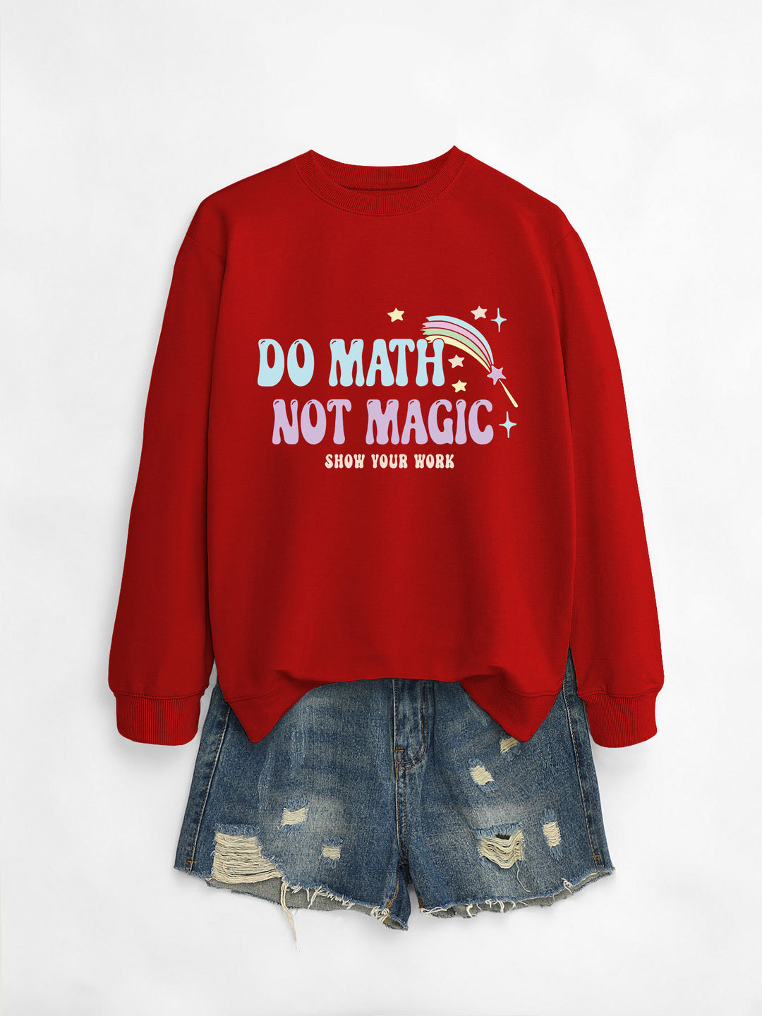Damen lässiger Sweatshirt mit inspirierendem Mathematikmotiv Drune
