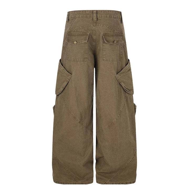 Damen Weite High‑Waist Cargo‑Culottehose mit Multi‑Taschen Drune