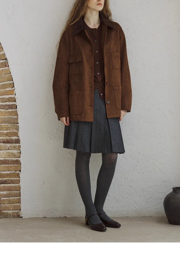 Damen Elegante Wildlederjacke Drune