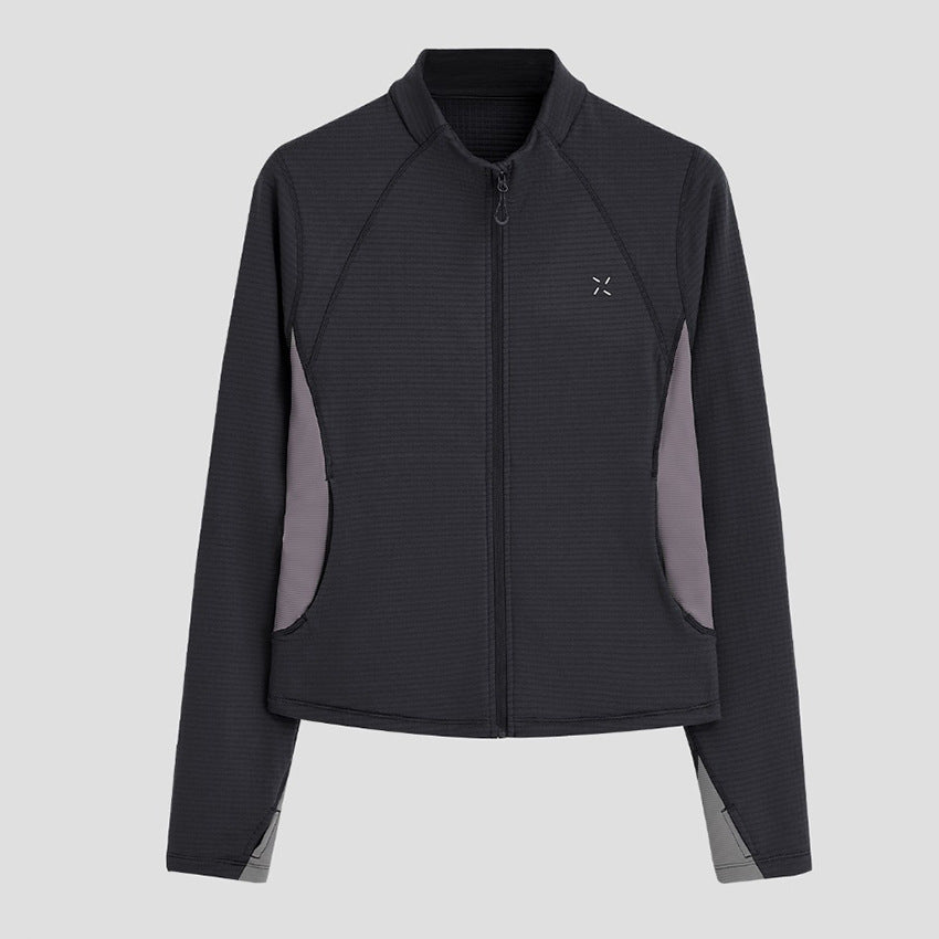 Damen Atmungsaktive Sportjacke mit Stehkragen, Raglanärmeln und Stretch-Einsätzen Drune