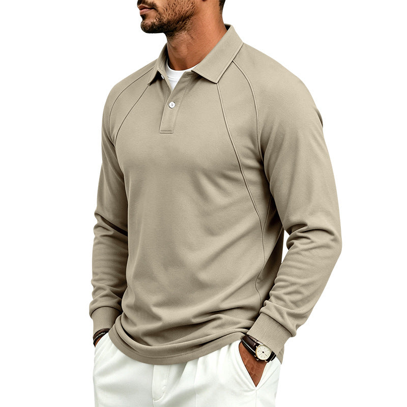 Herren Langarm-Poloshirt mit Raglannähten, Performance-Finish und sportlichem Kragen Drune