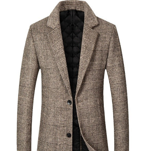 Herren eleganter Karomantel aus hochwertigem Material Drune