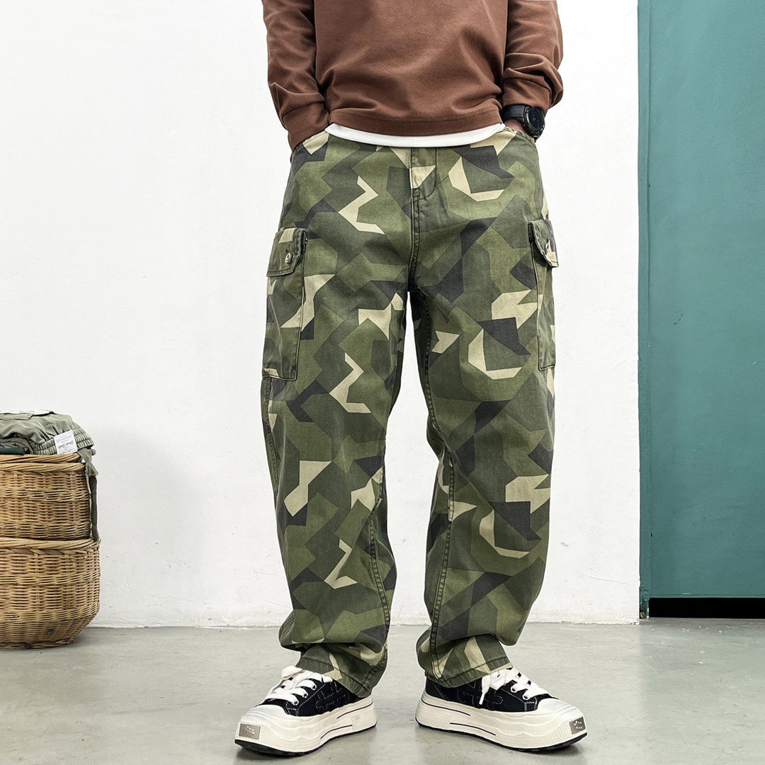 Herren Cargo-Hose im modernen Camouflage-Stil Drune
