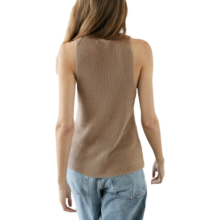 Damen Elegantes Stricktop mit gekreuztem Design und V-Ausschnitt Drune