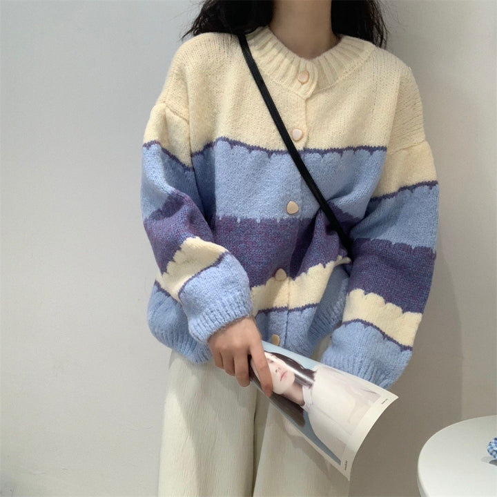 Damen Modischer Strickcardigan mit gemustertem Design Drune
