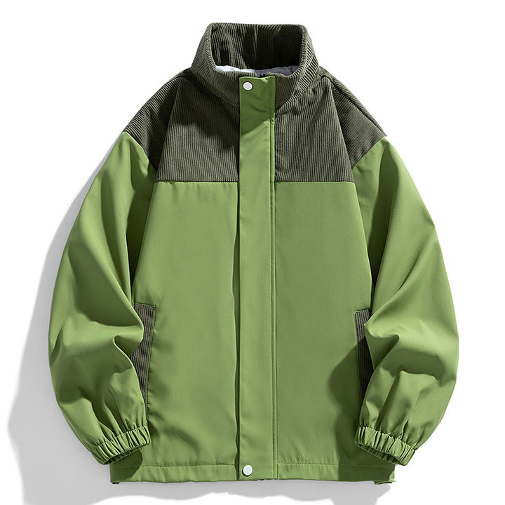 Damen Oversize-Übergangsjacke mit Cordbesatz und Stehkragen Drune