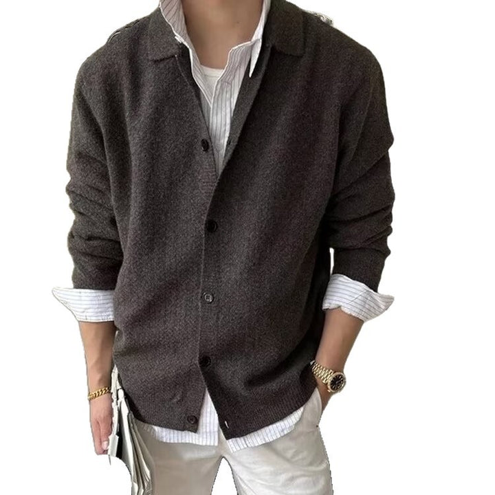 Herren Modische Strickjacke mit Knopfleiste Drune