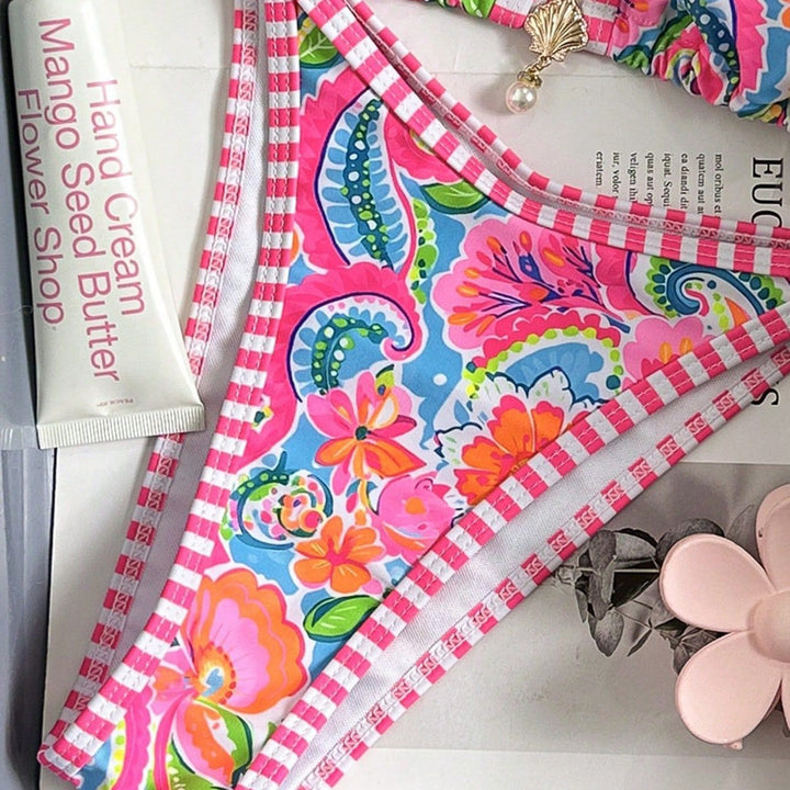 Damen Triangel-Bikini mit verspieltem Floral-Design Drune
