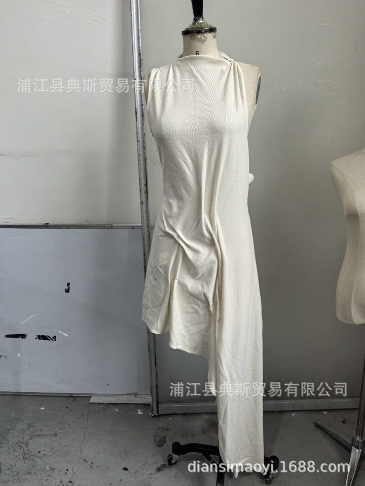 Damen asymmetrisches Freizeitkleid Drune
