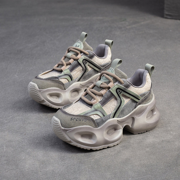 Damen Sportliche Chunky Sneakers mit stilvollem Oberflächen-Design und dämpfendem Sohlenprofil Drune