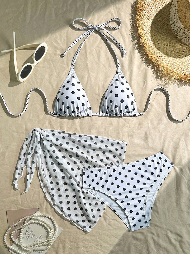 Damen Triangel-Bikini-Set mit passendem Pareo Drune
