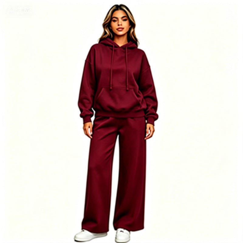 Damen Bequemer Oversized Hoodie mit weiten Jogginghosen Drune
