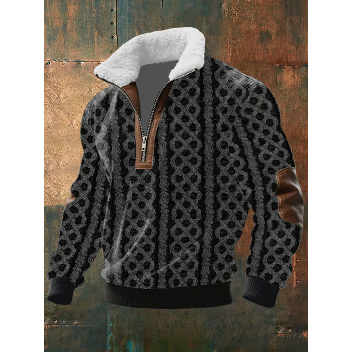 Herren Urbaner Fleece Pullover mit Baum-Motiv Drune