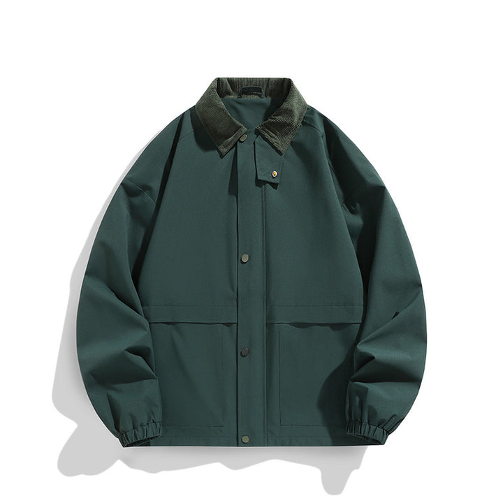 Herren Oversize-Utility-Jacke mit Cordkragen und Druckknopffront Drune