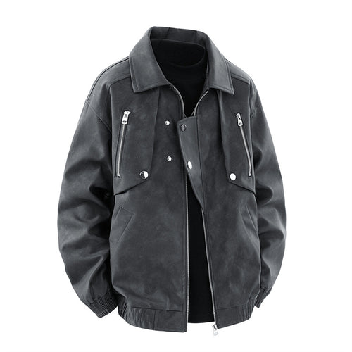 Herren modische Jacke mit multifunktionalen Reißverschlusstaschen und elastischen Bündchen Drune