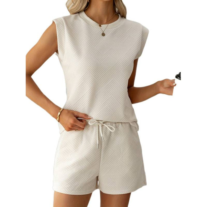 Damen Kurzarm-Overall mit Rüschendetails und Bindegürtel Drune