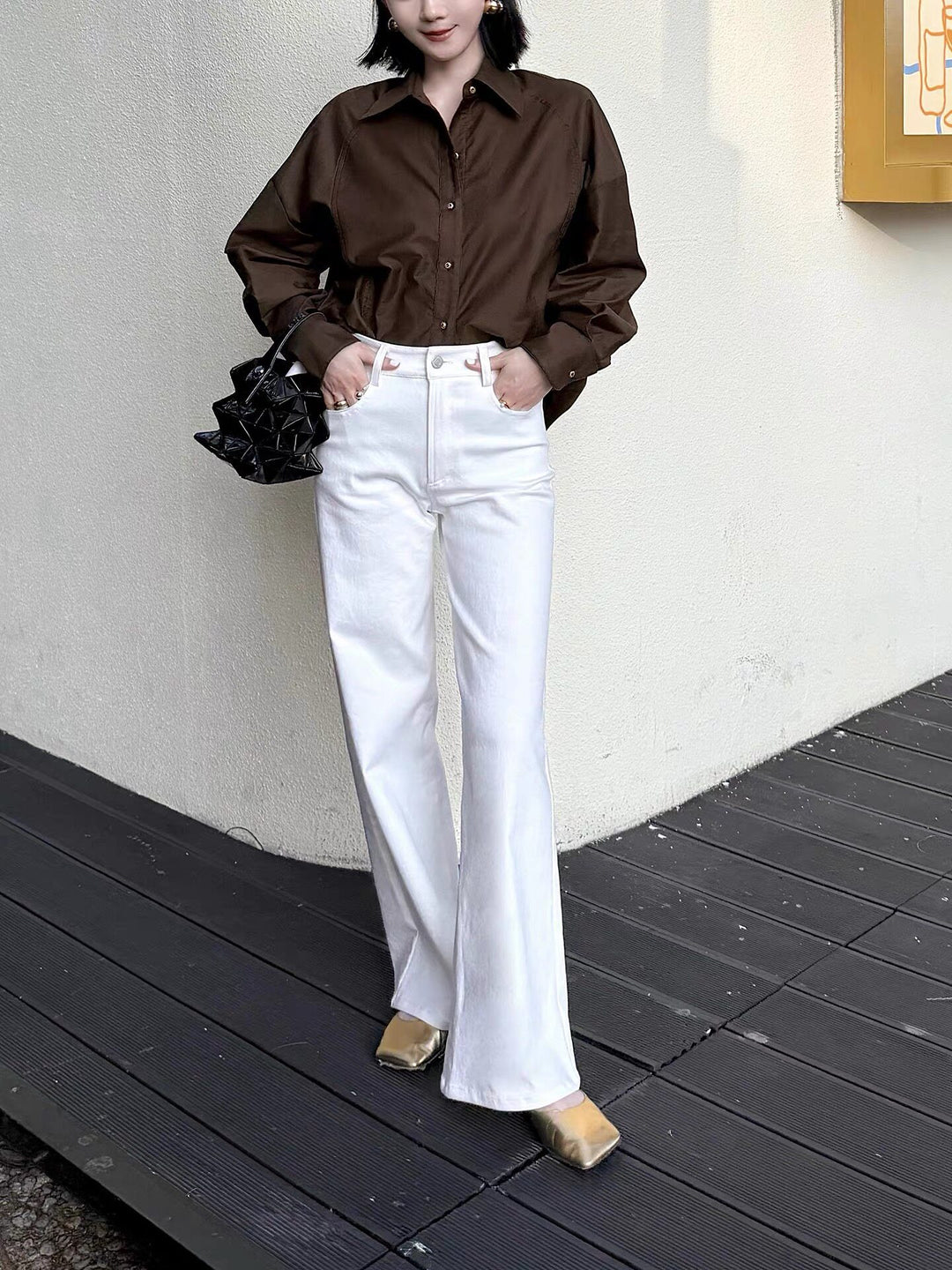 Damen Elegante Oversized Bluse aus hochwertigem Stoff Drune