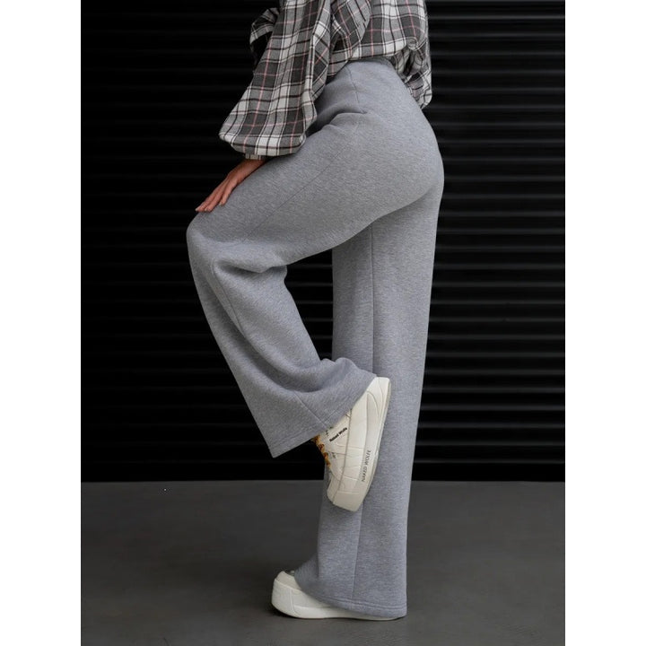 Damen nan fließende Palazzo-Loungehose mit extra weitem Bein elastischem Komfortbund und dezenten Eingrifftaschen Drune