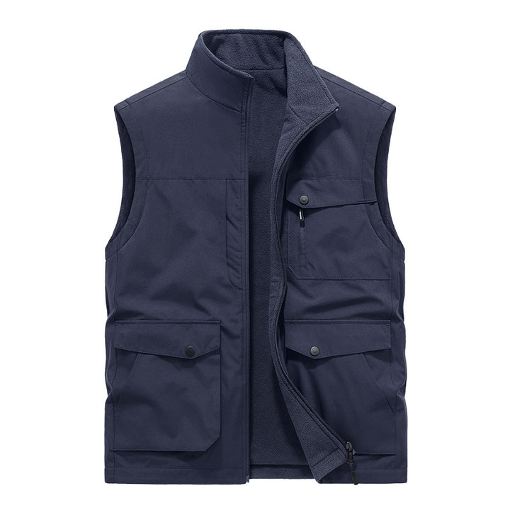 Herren Multifunktionale Utility-Weste mit Fleece-Innenfutter und Mehrfach-Taschen Drune