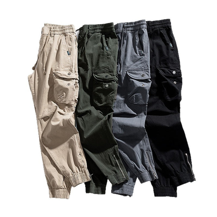 Herren Militärisch inspirierte Cargo-Joggerhose mit Tunnelzugbund und Klapp-Utility‑Taschen Drune