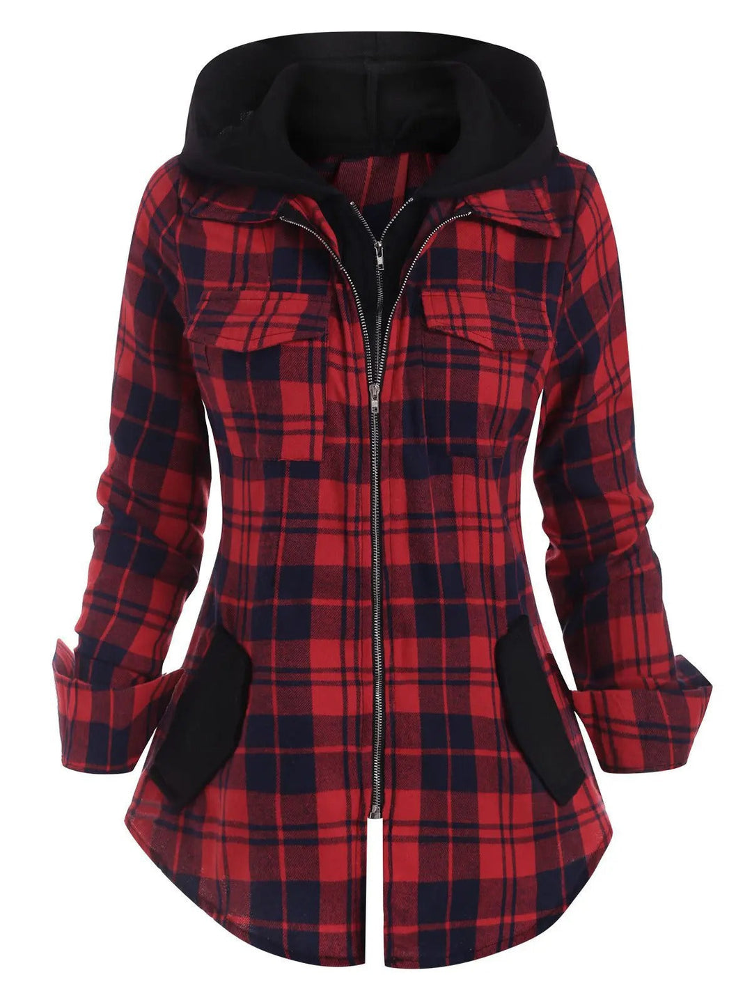Drune | Damen Gefütterte Flanelljacke mit Taschen