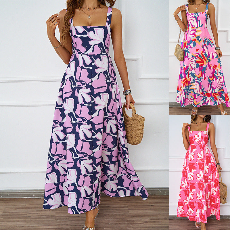 Damen Maxikleid mit floralem Design und lässigem Schnitt Drune