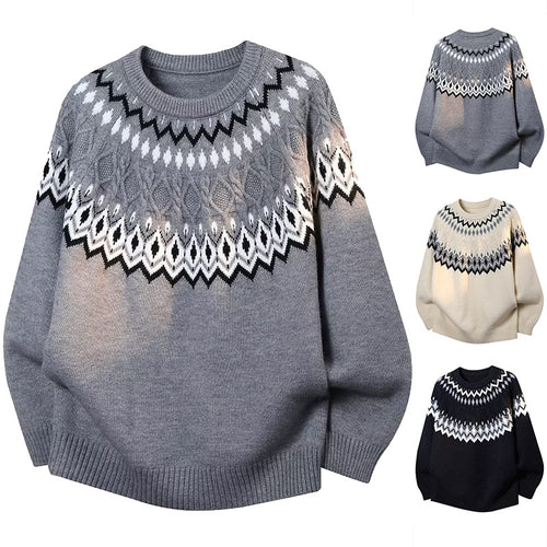 Damen Modischer Grobstrickpullover mit Zopfdesign Drune