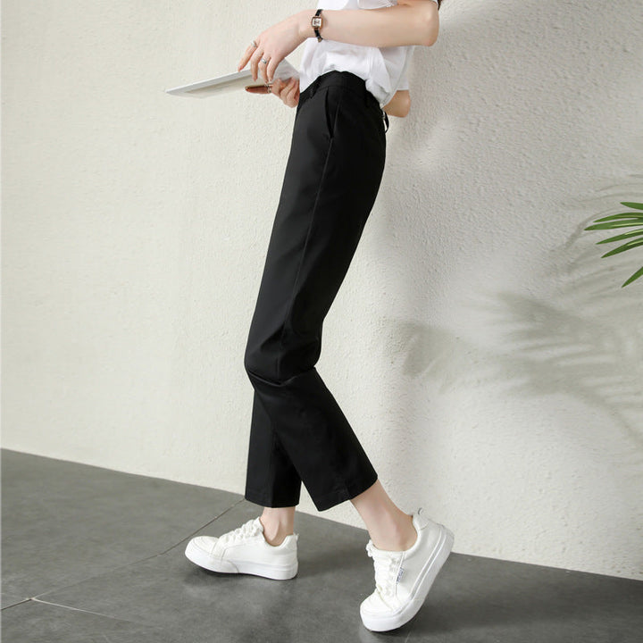 Damen elegante Chino Stoffhose
