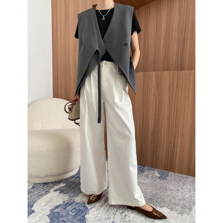 Damen elegante Wickelweste mit taillierbarem Design Drune