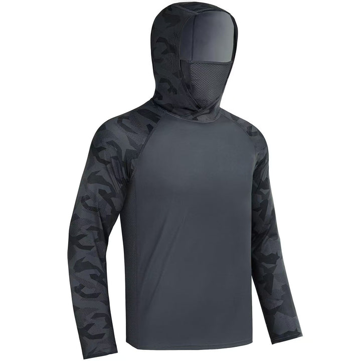 Herren Sportliches Funktionsshirt mit Kapuze und Gesichtsschutz
