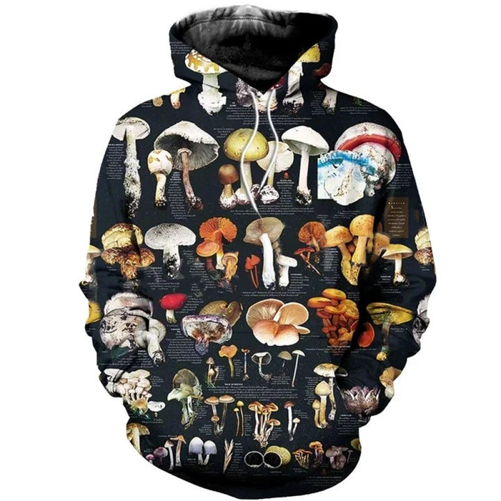 Unisex Kapuzenpullover mit kreativem Pilzdesign Drune