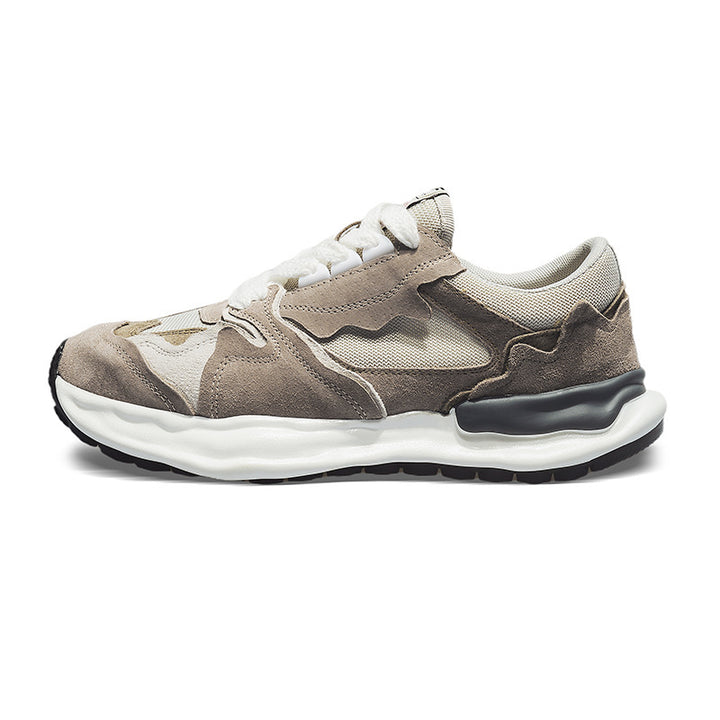 Herren retro-inspirierte Komfort-Sneaker mit Wildleder- und Mesh-Mix, gedämpfter Wellenlaufsohle und gepolstertem Knöchelkragen Drune