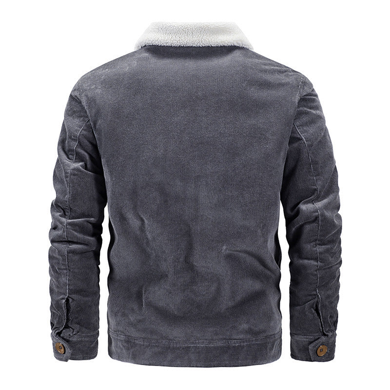 Herren Warme Cordjacke mit Teddyfutter Drune